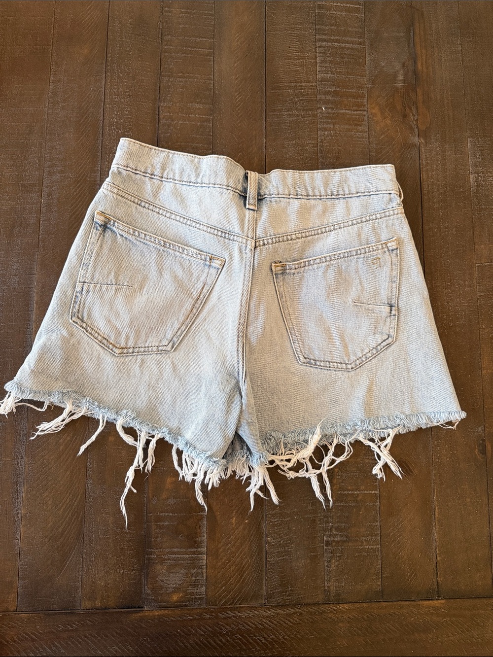 Anthropologie Pilcro Light Blue Frayed Hem Denim Shorts - Picture 4 of 11